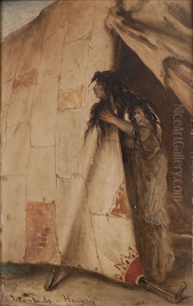 Young woman under a tent - view 1