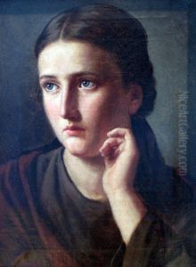 Portrait of a young woman by unknown