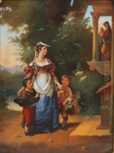 Hommage a la Madone, d'apres Mme Haudebourt-Lescot by Emile-Antoine Ferriere