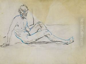 Self-Portrait as Seated Nude by Edvard Munch