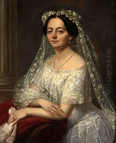 Portret Olgi z Czackich Izyckiej w stroju slubnym - view 1