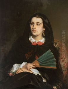 Milanese lady with a fan, 1857