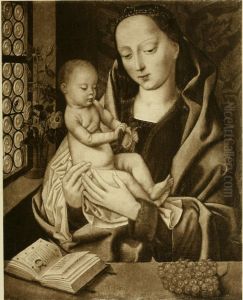 The Virgin and Child in an interior with a window, a bird, grapes, and an open book , ca. 1500-1525