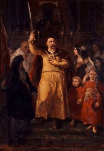 Jan III Sobieski sklada slub w Czestochowie (szkic) by Jan Matejko