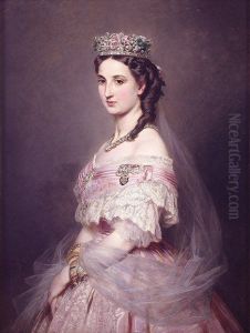 Portrait ofCharlotte of Belgium(1840-1927) by Franz Xavier Winterhalter