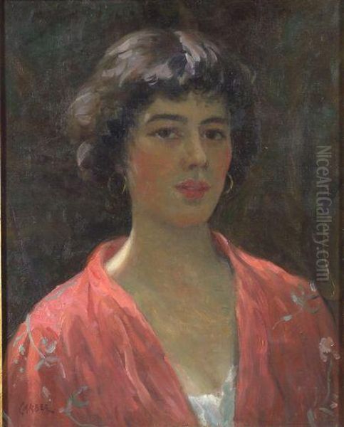 Portrait Of A Young Woman In A Red Shawl - view 1