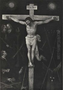 Cristo crocifisso con i simboli della passione by Lorenzo Lotto