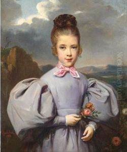 Jeune Fille Tenant Une Fleur by Jean-Baptiste Carbillet