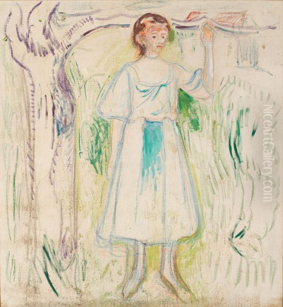Young Woman Under a Tree - view 1