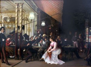 Parisian cafe by Carl Ludwig Jessen