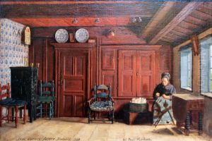 The Red Room at Paul Moritzen by Carl Ludwig Jessen