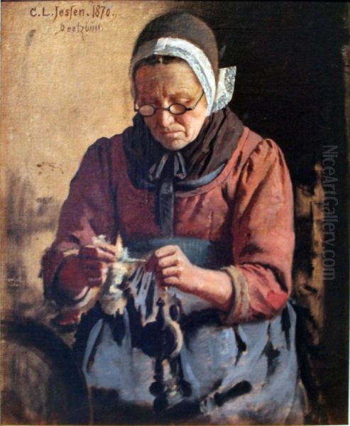 Woman at Spinning-Wheel - view 1