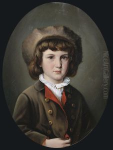Bildnis eines Jungen in gruner Jacke mit Pelzmutze.