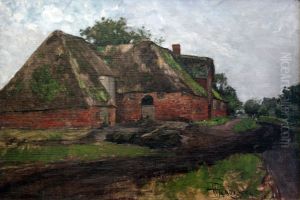 Old house with dunghill by Hans Peter Feddersen