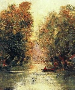 River landscape. by Alfred Sisley