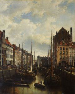View of the Brouwersvliet in Antwerp by Jan Michiel Ruyten
