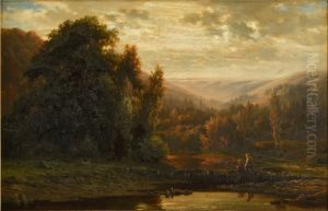 Landscape with children by Louis Derickx