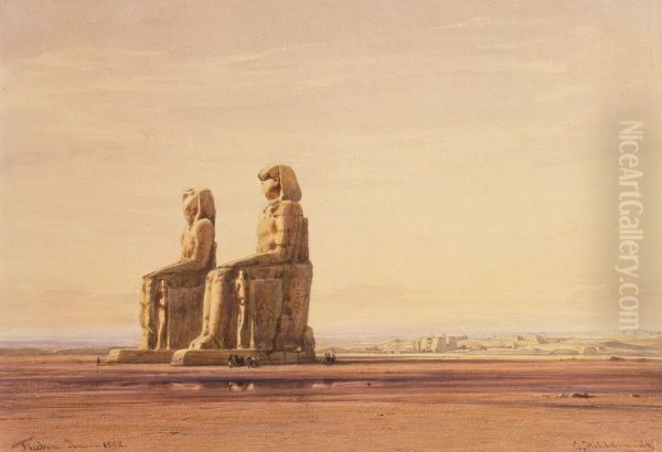 Colossi of Memnon in Thebes - view 1