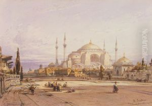 View of the Hagia Sophia in Constantinople by Eduard Hildebrandt