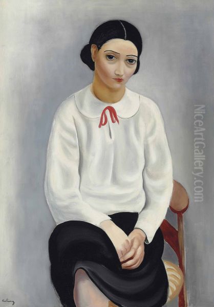 Portrait de femme au corsage blanc - view 1