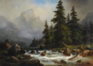 Ein Blick auf das Wetterhorn by Gustav Hausmann