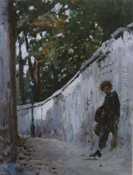 Boy at the garden wall. Montmartre - view 1