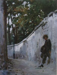 Boy at the garden wall. Montmartre by Repin Iliya