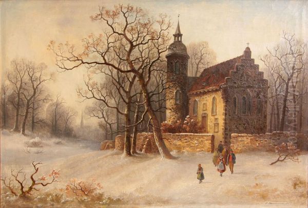 Winterlandschaft mit Kirche - view 1
