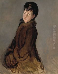 Portrait d'Isabelle Lemonnier avec un manchon by Edouard Manet