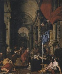 Saint Anthony Of Padua Preaching About The Miser's Heart