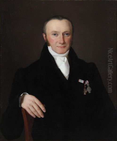 Portrait of wine merchant to the Danish court Christian Waagepetersen (1787-1840). - view 1