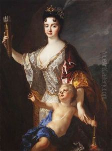 Portrait de femme en Venus desarmant l'Amour by Jean-Francois de Troy