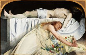 Magdalene in Christ's tomb by Gustaaf Vanaise