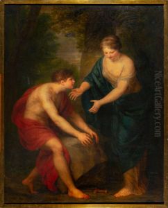 Theseus Lifting Up the Stone Under Which the Weapons of Aegeus Lie