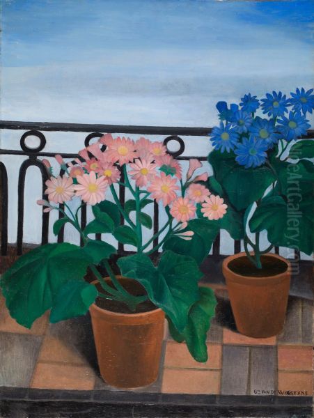 Balcony with Flowers (Cinerarias) - view 1