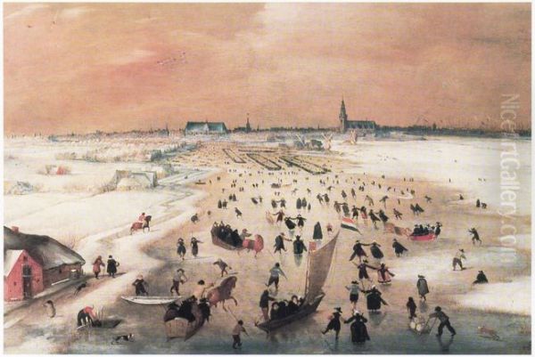 Winterlandschap met gezicht op Amsterdam vanuit het zuiden, 1602 - view 1
