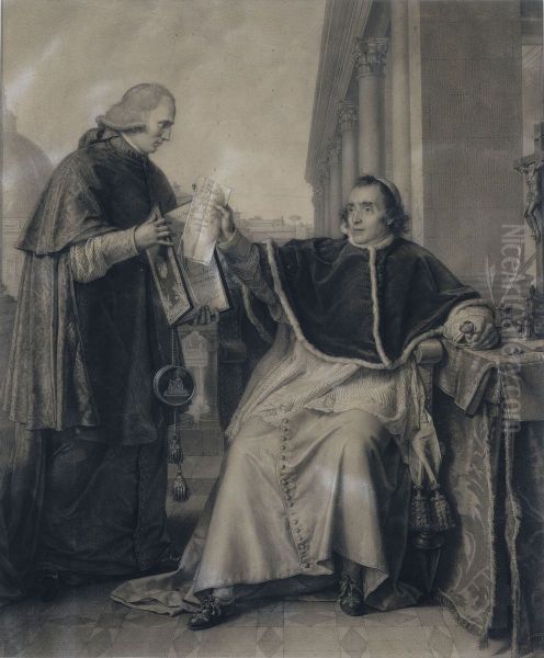 Le pape Pie VII remettant au cardinal Consalvi la ratification du Concordat signe a Rome entre la France et le Saint-Siege, le 15 aout 1801 - view 1