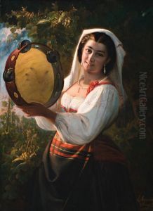 Young Italian woman in Ciociaro costume by unknown