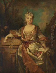 Portrait of Jeanne Henriette Augustine de Fourcy, marquise de Puysegur (1692-1737) by Nicolas de Largilliere