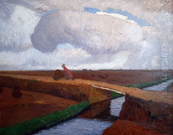 Autumn landscape at the North Sea coast with canal - view 1