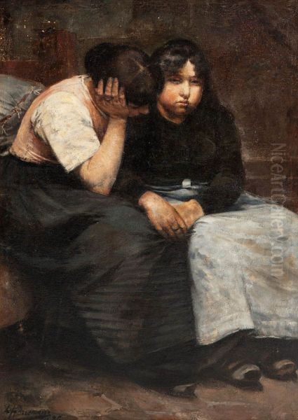 Two young sack seamstresses - view 1