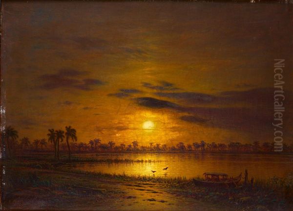 Sunset over a river - view 1