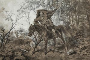 Zagloba zdobywa choragiew by Juliusz Kossak
