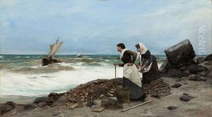 Breton seashore by Michal Gorstkin-Wywiorski