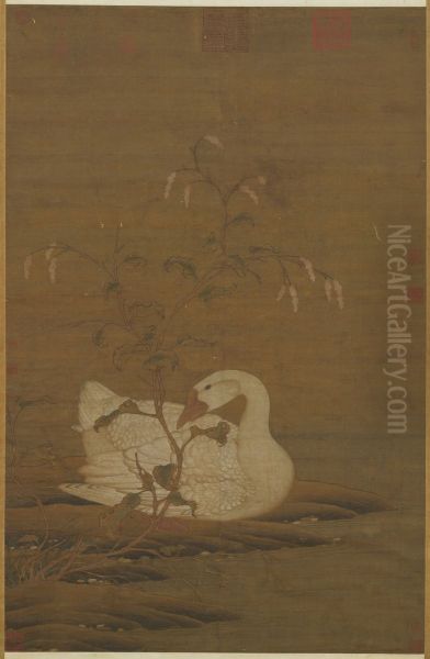 White Goose and Red Polygonum - view 1
