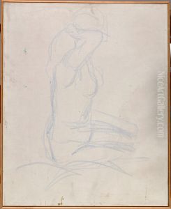 Seated Nude with her Hand behind her Head by Edvard Munch