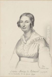 Portrait of Louise Josephine Sarazin de Belmont, landscape painter by Carl Christian Vogel von Vogelstein