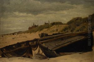 Landscape with dunes by Fernand Scribe