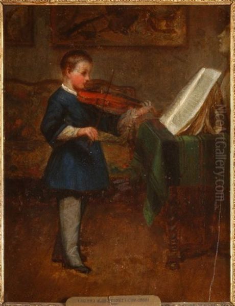 Lecon de violon du comte de Paris - view 1