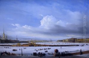Sledging on the Neva by Alexey Bogolyubov
